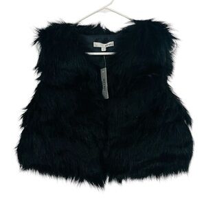 Black Faux fur vest size L